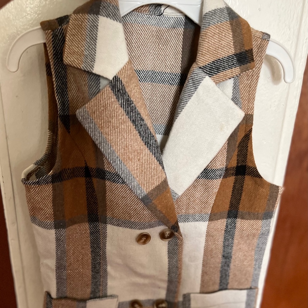 Plaid jacket/overcoat dress